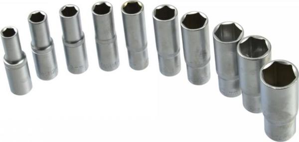 Geko Σετ Καρυδάκια 1/2" 10-24mm 10 Τεμαχίων, Μακριά Εργαλεία από Χρώμιο-Βανάδιο (G13545)