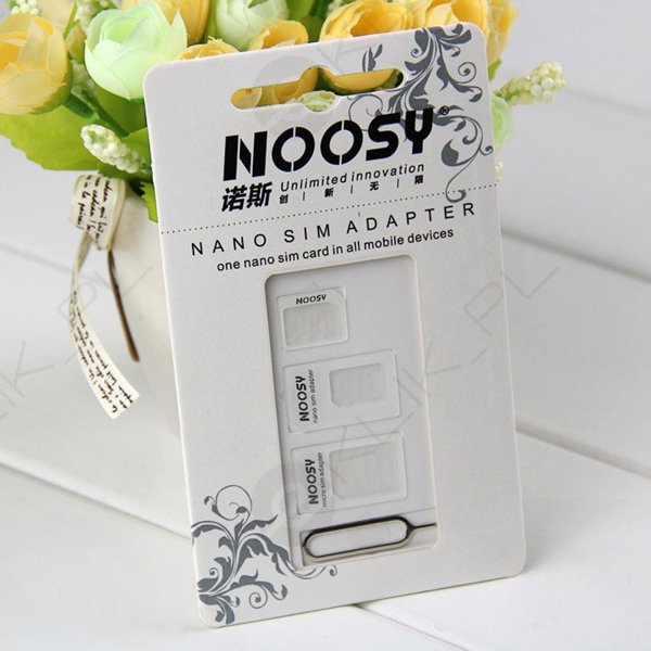 Σετ αντάπτορων Noosy για κάρτες SIM με κλειδί - λευκό