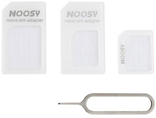 Σετ αντάπτορων Noosy για κάρτες SIM με κλειδί - λευκό