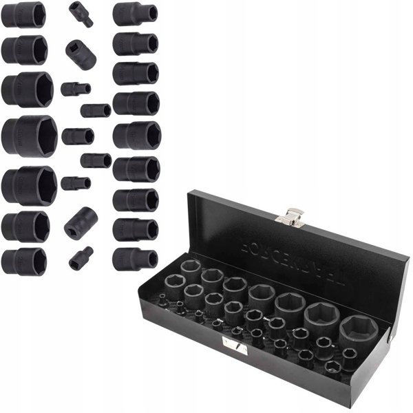 Σετ καρυδάκια 1/2" και 1/4" 25 τεμαχίων 4-32mm εξαγωνικά