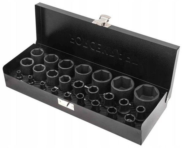 Σετ καρυδάκια 1/2" και 1/4" 25 τεμαχίων 4-32mm εξαγωνικά