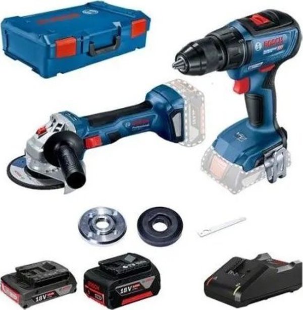 Bosch Σετ Ηλεκτρικών Εργαλείων 18V GWS180-LI & GSR18V-50 με 2 Μπαταρίες 2.0Ah/5.0Ah, Φορτιστή & Βαλιτσάκι XL-BOXX