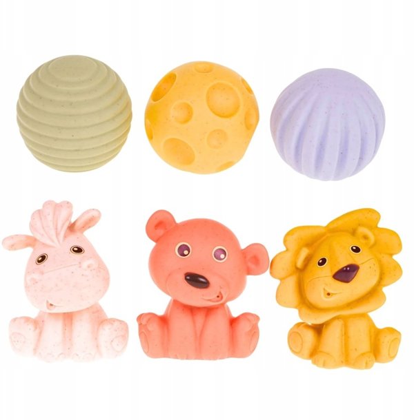 LeanToys Εκπαιδευτικά Μαλακά Τουβλάκια Sensory με Ζωάκια, Οικολογική Γόμα, 18 Τεμάχια