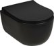 Vilarte Κρεμαστή Λεκάνη WC Mel Μαύρη Rimless, Σύνολο Συμπαγούς Σχεδιασμού, 49x33cm