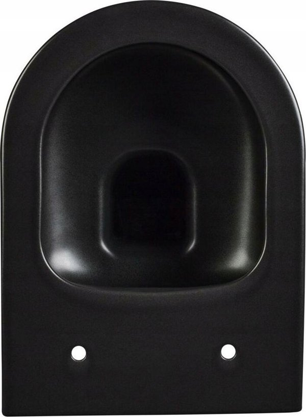 Vilarte Κρεμαστή Λεκάνη WC Mel Μαύρη Rimless, Σύνολο Συμπαγούς Σχεδιασμού, 49x33cm