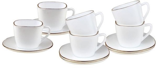 Zestaw Kawowy 6 Filizanek ze Spodeczkami Kinghoff Opal KH-1930