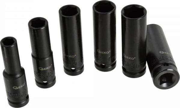 Geko Σετ Κρουστικών Καρυδιών Μακριά 1/2" 10-21mm, 6 Τεμάχια (G10500)