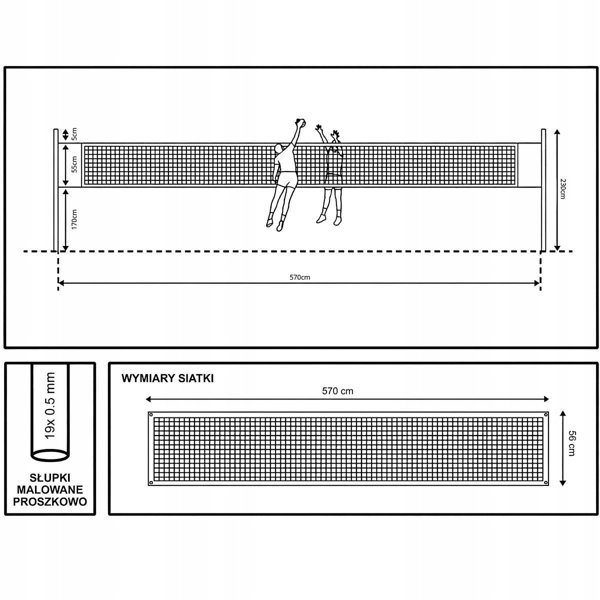 Σετ Βόλεϊ Deluxe 570x55x230cm 5 σε 1 Enero
