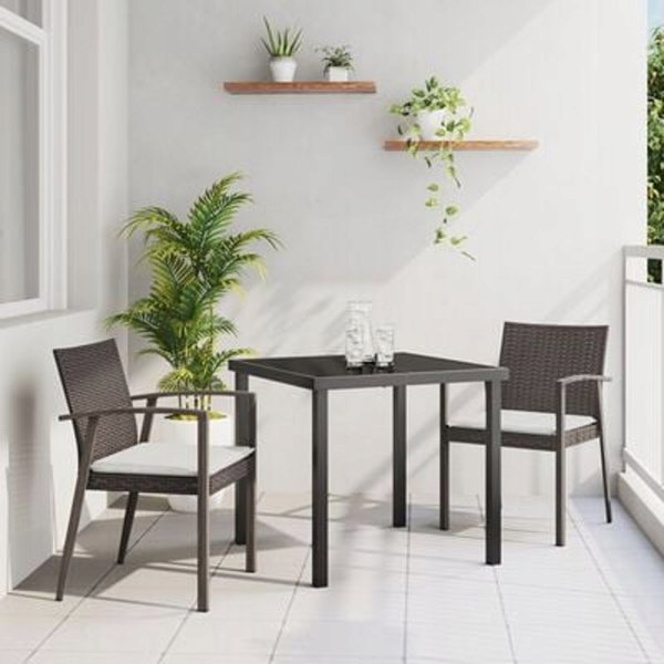 vidaXL Σετ Επίπλων Κήπου 5 Τεμαχίων από Πολυρατάν, Μαύρο