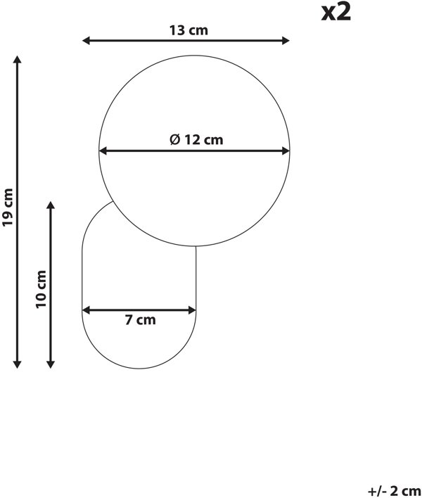 Beliani Φωτιστικά Τοίχου Helme, Σετ 2 Τεμαχίων, Μεταλλικά, Μαύρο Χρώμα