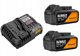 DeWalt Σετ Ηλεκτροεργαλείων 18V DCK2223MP2T με Δράπανο DCD86M, Γωνιακό Τροχό DCG45M, 2x5.0Ah Μπαταρίες και Βαλίτσα TSTAK McLaren