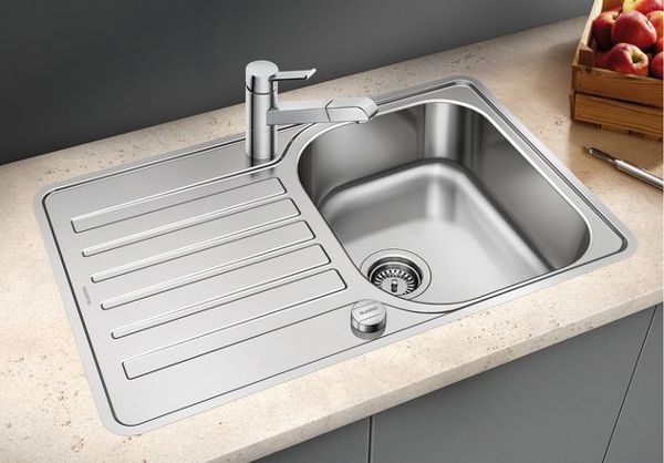 Blanco Lantos 45 S-IF Compact Νεροχύτης Κουζίνας 1-Κοίλου με Στραγγιστήρι, Ανοξείδωτος (519059)