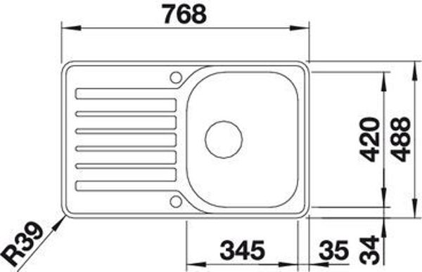 Blanco Lantos 45 S-IF Compact Νεροχύτης Κουζίνας 1-Κοίλου με Στραγγιστήρι, Ανοξείδωτος (519059)