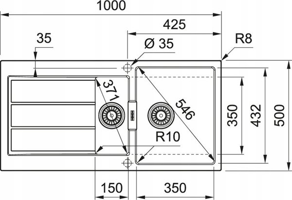 Νεροχύτης Franke S2D 651-100 Γρανίτης 143.0618.681 Πέτρινο Γκρι
