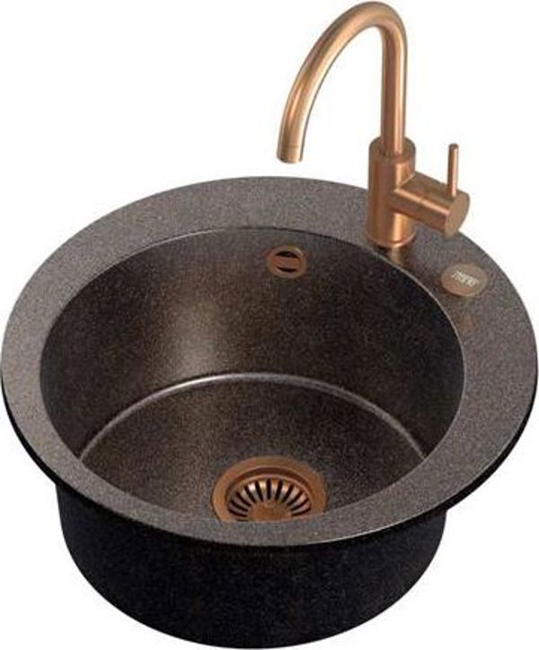 Νεροχύτης Steiner ART JAMES 210 (Ø51x20) Steingran Art Copper Black Pearl