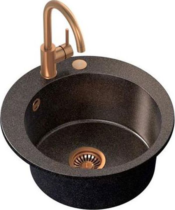 Νεροχύτης Steiner ART JAMES 210 (Ø51x20) Steingran Art Copper Black Pearl