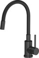 Νεροχύτης GraniteQ Ready-Smart 1-Θέσεων Γρανιτένιος 62x44x17.5cm με Μπαταρία, Ντουζάκι και Σιφόν - Very Black