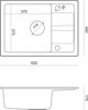 Νεροχύτης GraniteQ Ready-Smart 1-Θέσεων Γρανιτένιος 62x44x17.5cm με Μπαταρία, Ντουζάκι και Σιφόν - Very Black