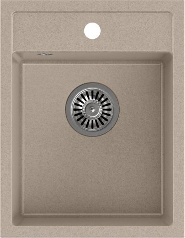 Νεροχύτης Γρανιτένιος Quadron Johnny 90, 1-θέσης, Μπεζ, 39x50x20 cm, με Σιφόνι Ανοξείδωτου Ατσαλιού