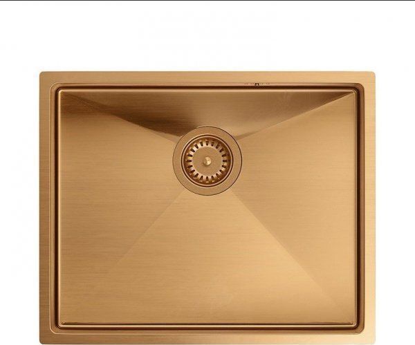Νεροχύτης Quadron ANTHONY SteelQ PVD χαλκού με σιφόνι 1-διαμερισμάτων χωρίς υπερχείλιση έκδοση υποκαθήμενη