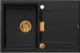 Νεροχύτης Owen OWEN 111 GraniteQ νεροχύτης με σιφόνι Push 2 Open 1-θέσιος χωρίς αποστράγγιση (760x500x215| θάλαμος 330x430) καθαρός άνθρακας / χάλκινα στοιχεία