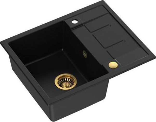 Νεροχύτης Quadron MORGAN 116 GraniteQ Μονοθάλαμος Γρανιτένιος Μαύρο Ματ & Χρυσό