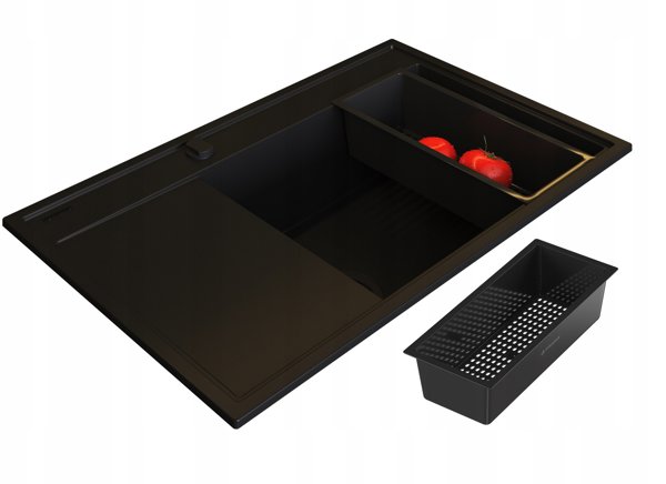 Zlew Pyramis CAMEA 79x50 1B1D R black edition