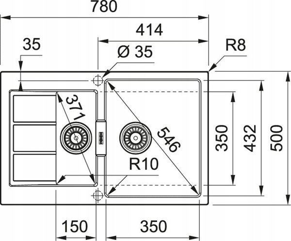 Franke Sirius 2.0 S2D 651-78 Νεροχύτης Κουζίνας Tectonite, Αναστρέψιμος, Stone Pink, 60cm, 143.0618.684