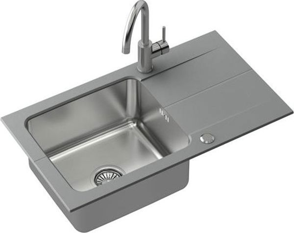 Νεροχύτης Γρανιτένιος Steiner Edward 111 Fusion Γκρι 780x440mm με Μπαταρία και Σιφόνι