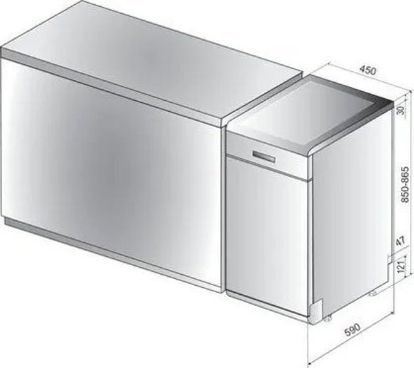 Whirlpool WSFO 3O34 PF Πλυντήριο Πιάτων 45cm 10 Σερβίτσια με Τεχνολογία 6th Sense Inox