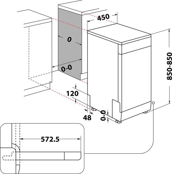 Whirlpool WSFO 3O34 PF Πλυντήριο Πιάτων 45cm 10 Σερβίτσια με Τεχνολογία 6th Sense Inox
