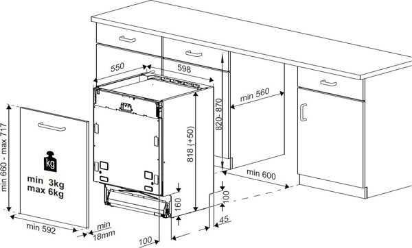 Πλυντήριο Πιάτων Beko BDIN38521Q Εντοιχιζόμενο με Τεχνολογία AquaIntense και LedSpot