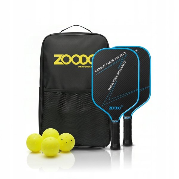ZOODO Σet Pickleball P9 από 3D Carbon - Επαγγελματική Ρακέτα Pickleball