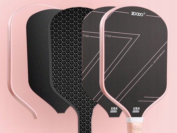 Zoodo Set Pickleball P2, Ρακέτες και Μπάλες Pickleball, Ροζ Χρώμα