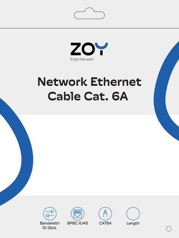ZOY Καλώδιο Δικτύου Ethernet Cat. 6a UTP CCA, 0.5m, Κίτρινο