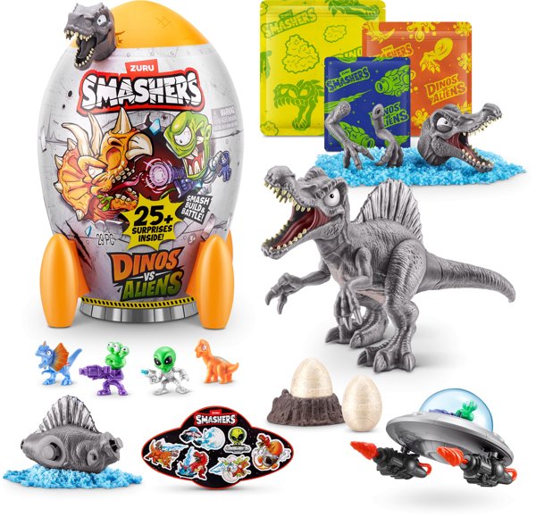 Zuru Smashers Dinos vs Aliens Spaceship - Σετ Παιχνιδιού με Φιγούρες Δεινοσαύρων και Εξωγήινων