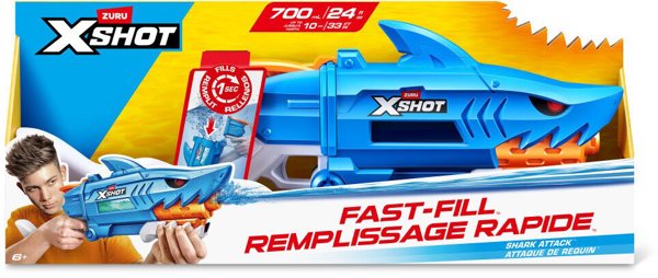 Zuru X-Shot Water Shark Attack Fast-Fill Νεροπίστολο, Μπλε, 6+ Ετών