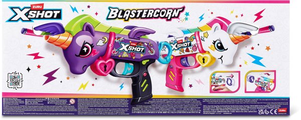 Zuru X-Shot Blastercorn Unicorn Blaster, Σετ 2 Τεμαχίων, Εκτοξευτήρες Παιχνιδιού
