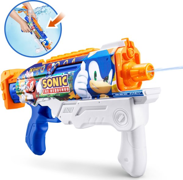 Zuru XSHOT Water Fast-Fill Skins Sonic The Hedgehog Hyperload Water Blaster