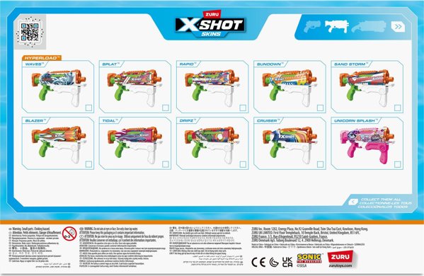 Zuru XSHOT Water Fast-Fill Skins Sonic The Hedgehog Hyperload Water Blaster