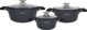 Zwieger Black Stone Σετ Κατσαρόλες 6 Τεμαχίων, 20cm/24cm/28cm, Μαύρο