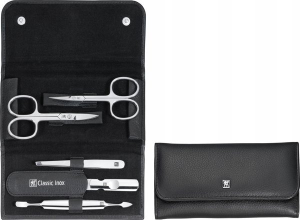Zwilling Classic Inox Σετ Μανικιούρ 5 Τεμαχίων σε Μαύρη Δερμάτινη Θήκη