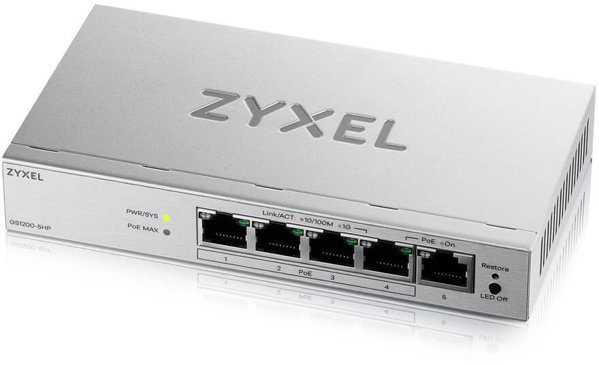 Zyxel GS1200-5HPV3 Διαχειριζόμενος L2 Gigabit Ethernet (10/100/1000) με υποστήριξη PoE Desktop Γκρι
