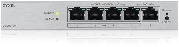 Zyxel GS1200-5HPV3 Διαχειριζόμενος L2 Gigabit Ethernet (10/100/1000) με υποστήριξη PoE Desktop Γκρι