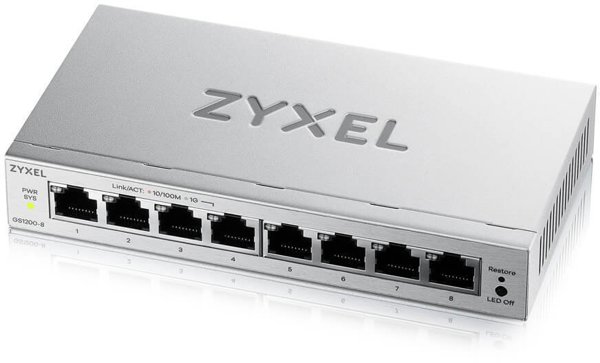 Zyxel GS1200-8V3 Διαχειριζόμενος L2 Gigabit Ethernet (10/100/1000) Desktop Γκρι