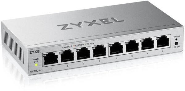 Zyxel GS1200-8V3 Διαχειριζόμενος L2 Gigabit Ethernet (10/100/1000) Desktop Γκρι