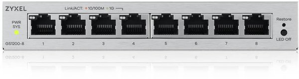 Zyxel GS1200-8V3 Διαχειριζόμενος L2 Gigabit Ethernet (10/100/1000) Desktop Γκρι
