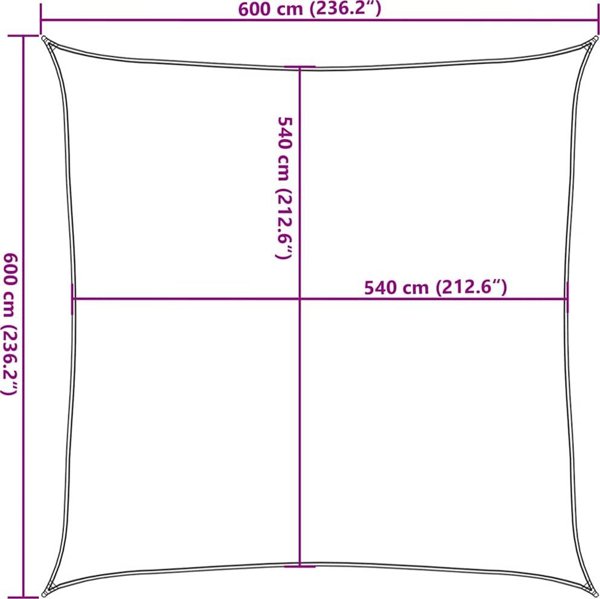vidaXL Αντηλιακό Πανί Σκίασης 6x6 m HDPE 160 g/m² Κίτρινο