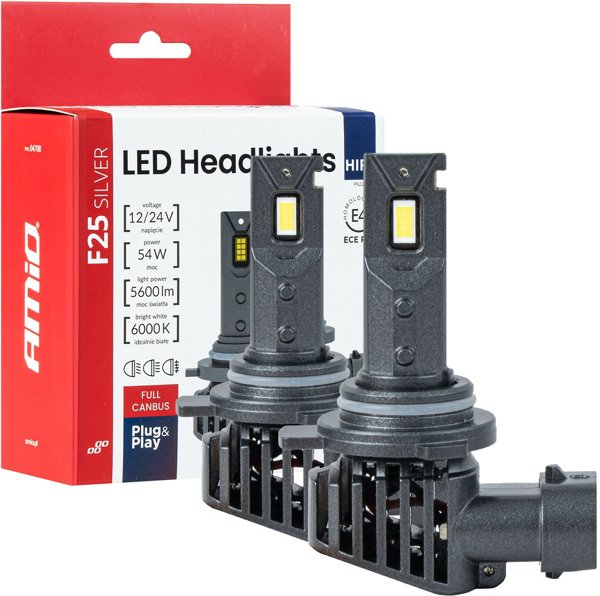 Zarowki samochodowe LED F25 Silver Full Canbus 54W HIR2 9012