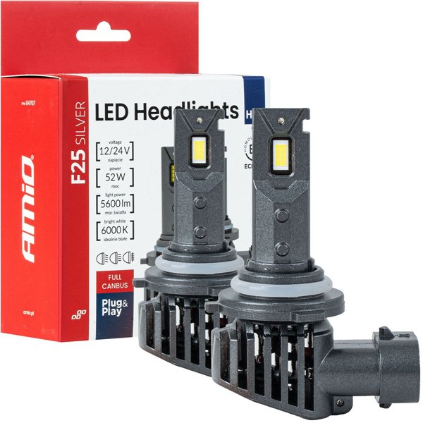 Led Zarowki samochodowe F25 Silver 52W HB4 9006